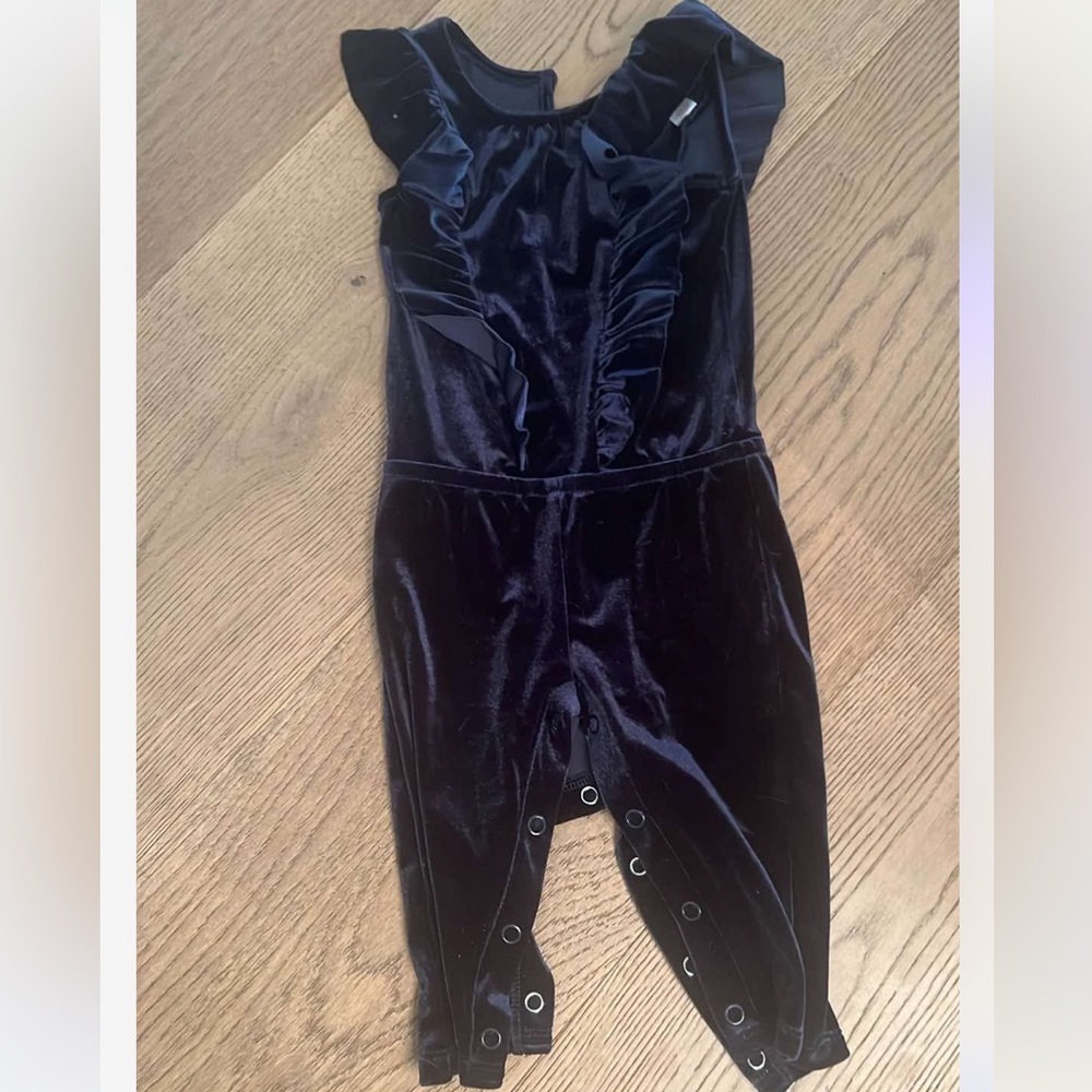 Cat & Jack Navy velvet romper